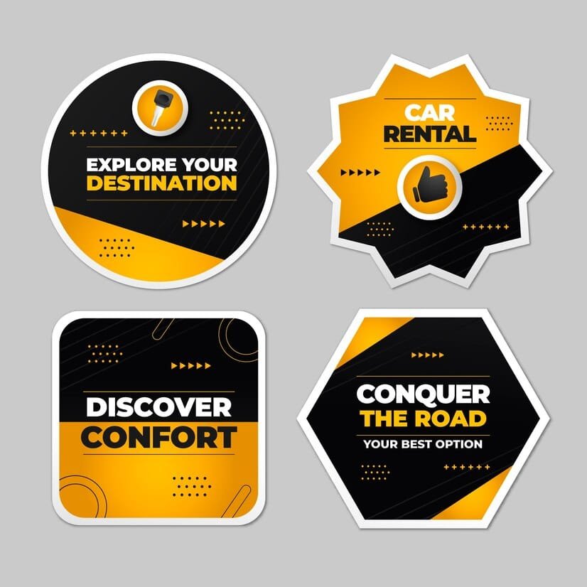 PVC Sticker car rental service labels template 23 2150503861