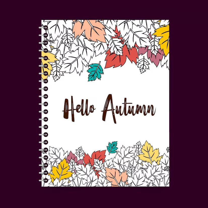 Note Books autumn season typography with creative deisgn vector 1142 4741